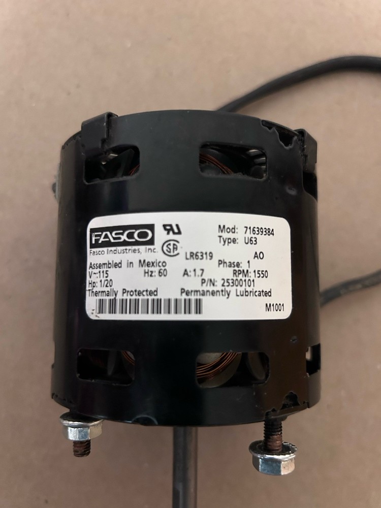 Fasco Evaporator Motor 71639384 1/15 V 1/20 HP (Black Motor)