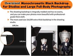 Black Backdrop, 10×20 ft Large Photo Backdrop Curtain for ft,