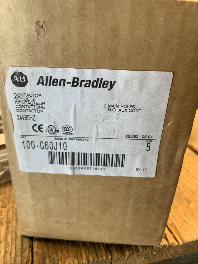 NEW ALLEN BRADLEY 100-C60J10 /B CONTACTOR 100A 24V 60Hz 3 N.O. 100C60J10