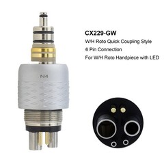 COXO Dental Fiber Optic Handpiece High Speed For W/H Roto Quick Coupler 6 Holes