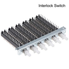 Interlock Push Button Switch Piano Type 8PDT 24 Pin 6 Row