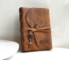 Personalized Leather Journal With Small Defects Handmade Deckle Edge Paper