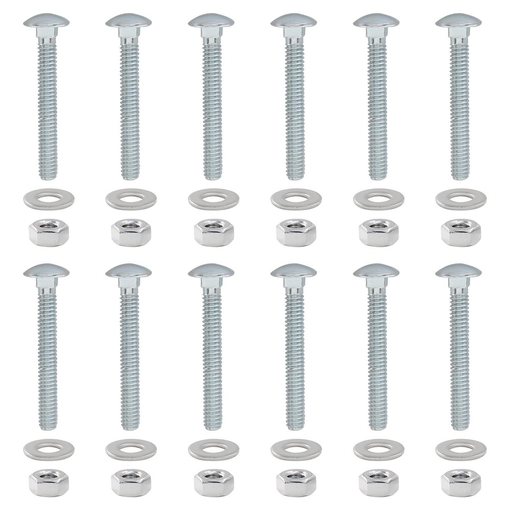 1/4-20 x 2 Inch Carriage Bolt Kit 12 Sets with Nuts Washers