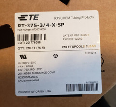 250ft Spool of Raychem 3/4″ Clear Heat Shrink Tubing RT-375-3/4-X-SP Shrinks 50%