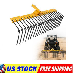 Landscape Rake 48/60 Inch Straw Rake Fits 2″ Receiver for Lawn Tractors ATV/UTV