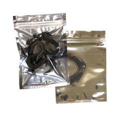 Clear & Silver Aluminium Foil Reusable Zip Bag Food Save Flat Mylar Metallic