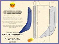 G-163-MS-3/4 Scarifier Ripper Shank Forged by H&L Tooth Co. Use with 1-3/4 Teeth