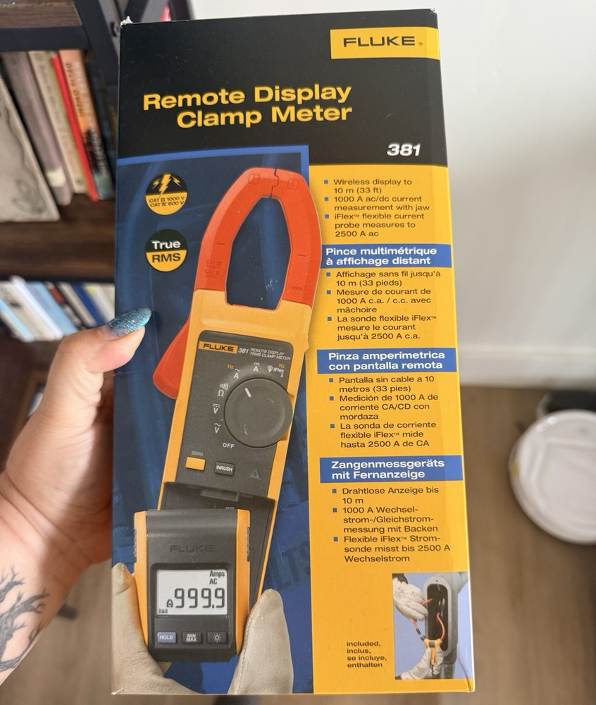 Fluke 381 True RMS Remote Display Clamp Meter CAT IV 1000V 9999 Count