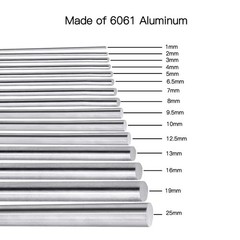 Feelers 6061 Aluminum Round Rod 5/32″(4mm) – 152mm (6″), 10 Pcs – Precision Soli