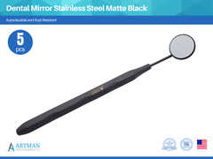 Dental Mirror Stainless Steel Matte Black Set of 5 ARTMAN