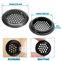 Suiwotin 20pcs 2 Inch 53mm Air Vents, Stainless Steel Circular Soffit Vent, R…