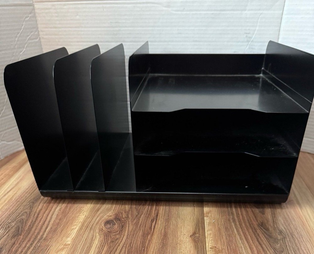 Vintage Steelmaster Vertical & Horizontal File Organizer Black Metal Office