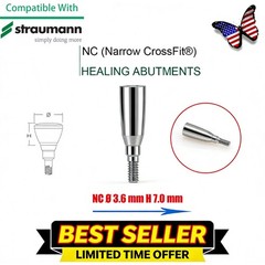 NC Titanium Healing Abutment & Closure Cap Fit Straumann ITI BLT Narrow CrossFit