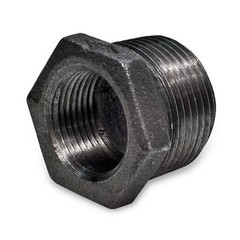 LOT OF (2) 2″ x 3/4″ BLACK MALLEABLE IRON BUSHING REDUCER PLUMBING FITTING