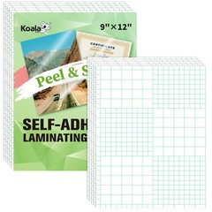 55 PK Koala Permanent Self-Adhesive Laminating Sheets 9 x 12 Clear Overlay Film