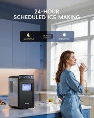 Ice Makers Countertop, Ultra Slim Design with Full-Color Panel, Internal Ligh…