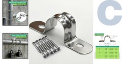 40PCS Stainless Steel Conduit Clamps – Fits 1/4″ Pipe NPS with 20 Screws