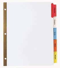 Avery 5-Tab Binder Dividers, Insertable Multicolor Big Tabs, 1 Set (11121)