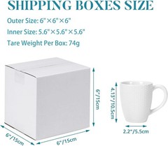 Shipping Boxes 6x6x6 Set of 6, White Corrugated Cardboard Box for Mailing Bus…