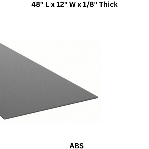 1/8″ Thick ABS Plastic Sheet 48″ L x 12″ W Opaque Black