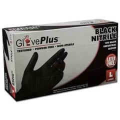 GlovePlus Black Nitrile 5-mil Gloves Powder-Free Small New 400 PC (100×4)