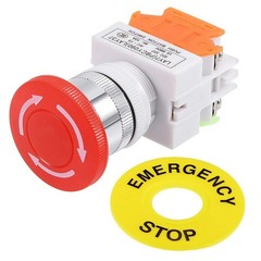 Red Mushroom Emergency Stop Shut Off Push Button Switch NO + NC 22mm CNC Gecko
