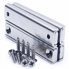 Strong Rectangular Pot Magnets with Counter Bore, 55 lbs(25 KG), Pack of 4