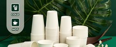 Paper Coffee Cups 12 oz 100 Pack Disposable Hot Coffee Cup 12oz White To Go Cups