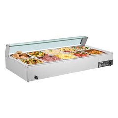 VEVOR Commercial Food Warmer 10-Pan 1700W Buffet Bain Marie with Glass Cover