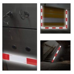 DOT C2 Reflective Tape 2 Inch x 30Ft Red White Waterproof Safety Truck