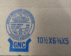 HEAVY DUTY GNC Corrugated Boxes 10-1/2″x 6-3/8″ x5″ ECT 44, 95lb cap. Pack of 25
