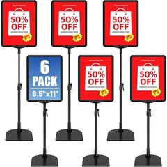 Adjustable Height Sign Stand Double-Sided Display 360° Rotating Easy Change New