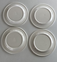 🐣 HUBERT® Wide Rim White Melamine Dessert Salad Plate 7 1/2″ Diameter Set Of 4