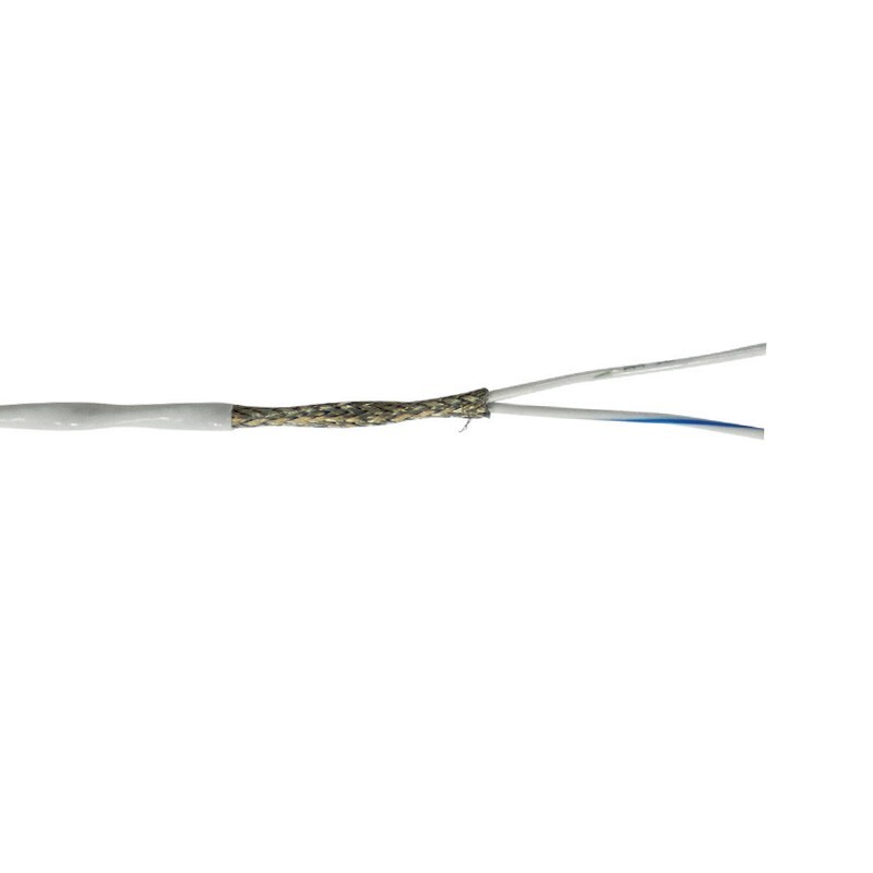 M27500-24TG2T14 24 AWG 2 Conductor Shielded 150°C Mil-Spec Wire White 600V