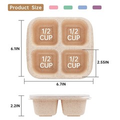 Rngwaper 5 Pack Bento Lunch Box4 Compartment Snack Containersdivided Bento
