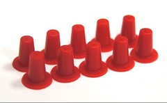 QTY50 CAPLUGS 3/16 – 1/4 OD 1/8 – 5/32 ID RED PLASTIC TAPERED CAP COVER PLUG T-0