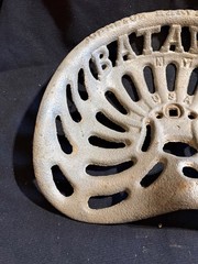 #46 CAST IRON Tractor Implement Seat JOHNSTON HARVESTER CO BATAVIA NEW YORK USA