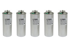 Temco 5 Pack Dual Run Capacitors 50/5 MFD for HVAC AC Fan & Motor 370-440V