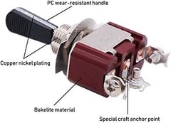 Heavy Duty Rocker Toggle Switch 16A 250V SPDT 3 Position ON Off ON Black Handle