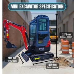 TYPHON Terror XVIII Prestige Mini Excavator 2 Ton AC Cabin DIgger Kubota D902
