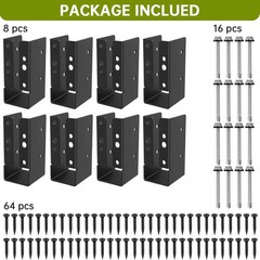 8Pcs Concealed Joist Hanger, 2″ X 4″Outdoor Concealed-Flange Hanger, 2″X4″ Outdo
