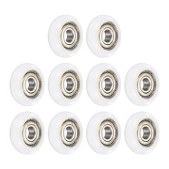 10Pcs 8x30x10mm Metal Shielded (GCr15) Chrome Steel Bearing+POM Guide, White