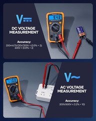 Digital Multimeter 2000 Counts AC DC Volt Current Tester LCD Data Hold