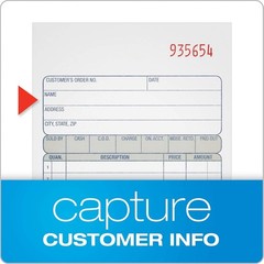 Sales Order Books 2-Part Carbonless 50 Sets per Book 3 Pack 4-3/16×7-3/16 inch