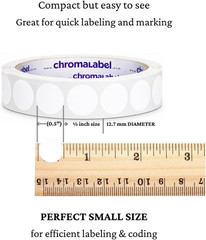 0.50 Inch round Label Permanent Color Code Dot Stickers, 1000 Label
