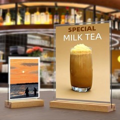 Acrylic Sign Holder with Wood Base 8.5×11 Inch Vertical and Slant Displays (2…
