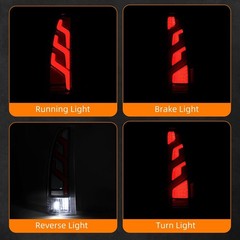 Clear Matte Black Full LED Tail Lights for 1988-1998 Chevy GMC C1500/2500/350…