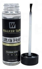 Walker Tape Ultra Hold Hair Adhesive 1.4oz Built in Brush Applicator & Hair Clip