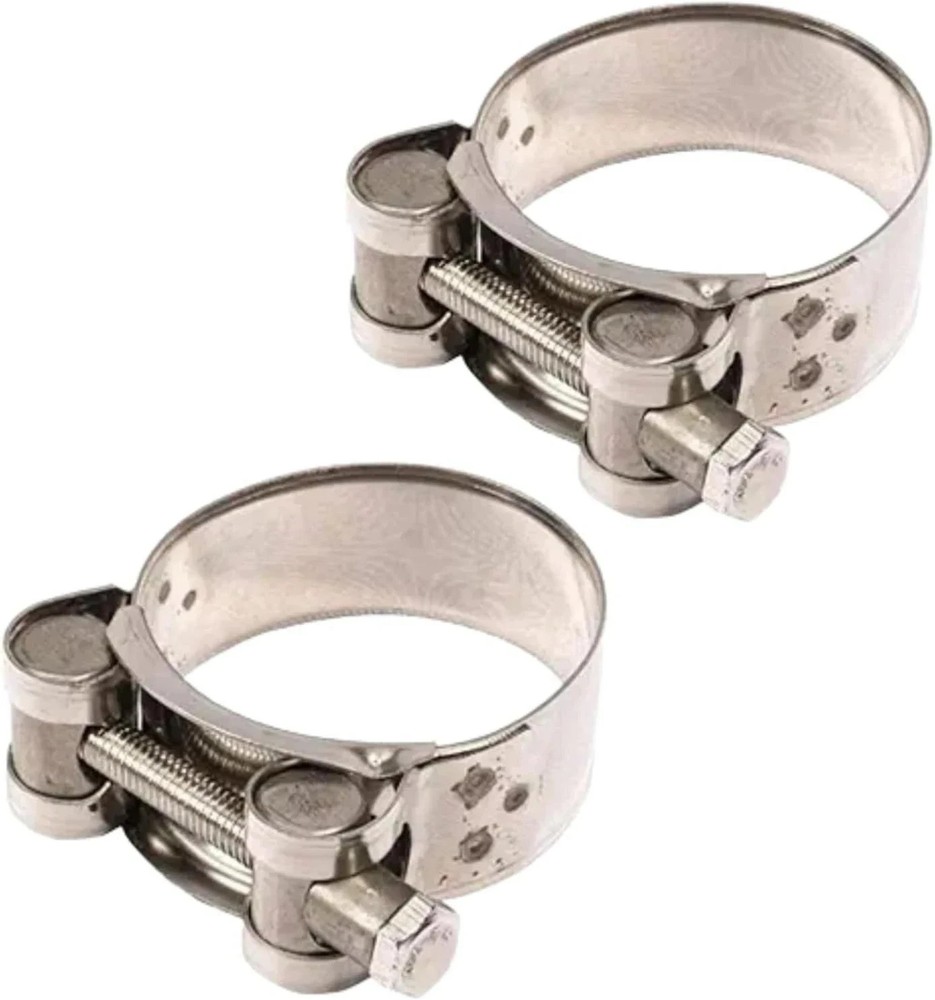 2Pcs Exhaust Clamp Stainless Steel Exhaust Band Clamp Replacement for Motorcycle