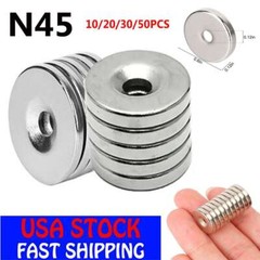 Countersunk Ring Round Disc Strong Magnets Rare Earth Neodymium 3mm Hole N45 lot